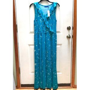 NWT Apt. 9 teal blue knit maxi sun dress Large XL